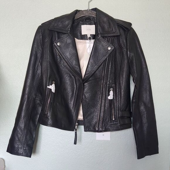 Joie Leolani Leather Biker Jacket XS NWT - Picture 1 of 14